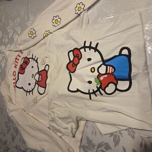Hello Kitty T Shirt - White with Red and Blue Accents